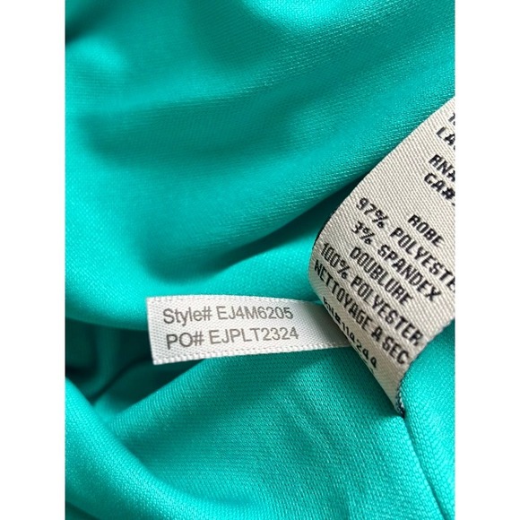 Eliza J Chain Strap Pleated Cocktail Dress Teal Sz 12 70's Mobwife Flirty Siren - Picture 8 of 12